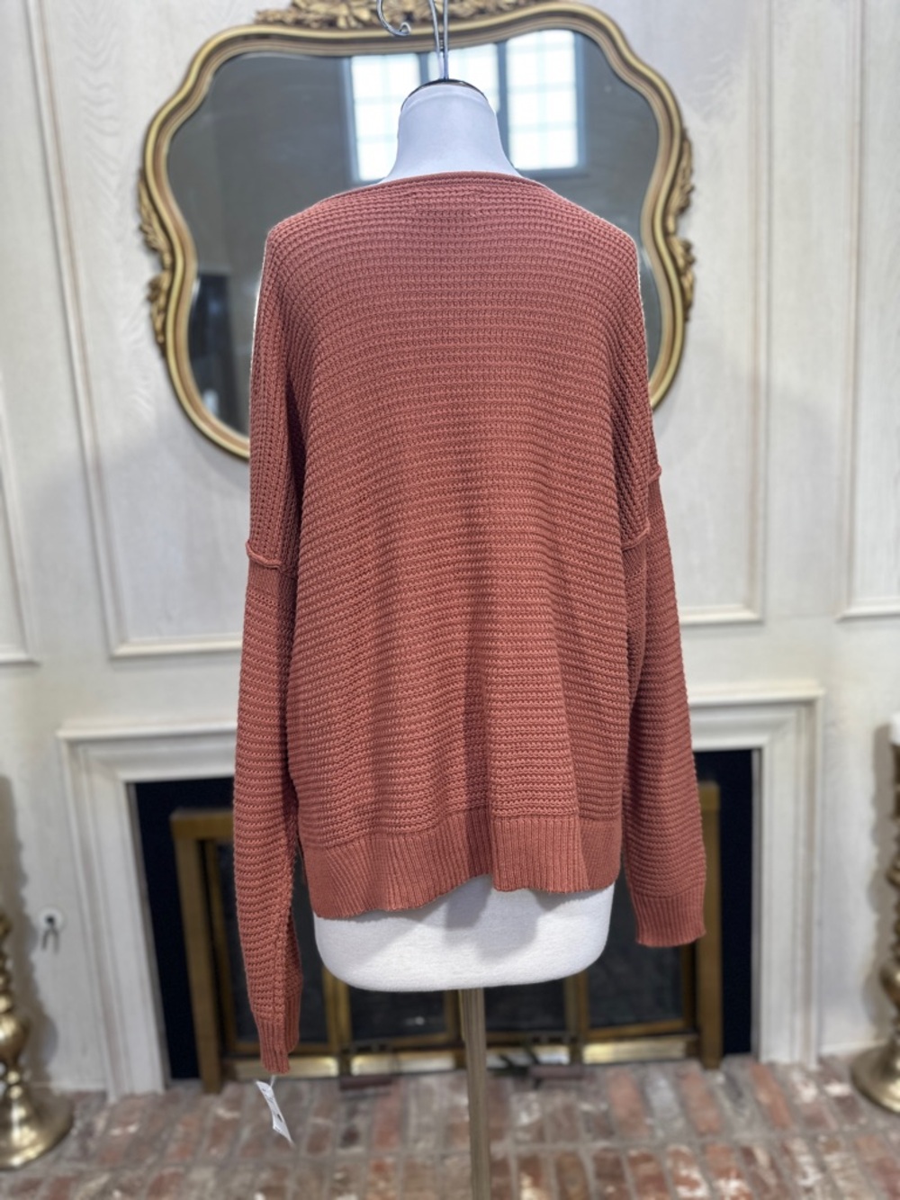 Lucky Brand Sweater Size XL NWT Terracotta Boho Gorpcore - Picture 4 of 10